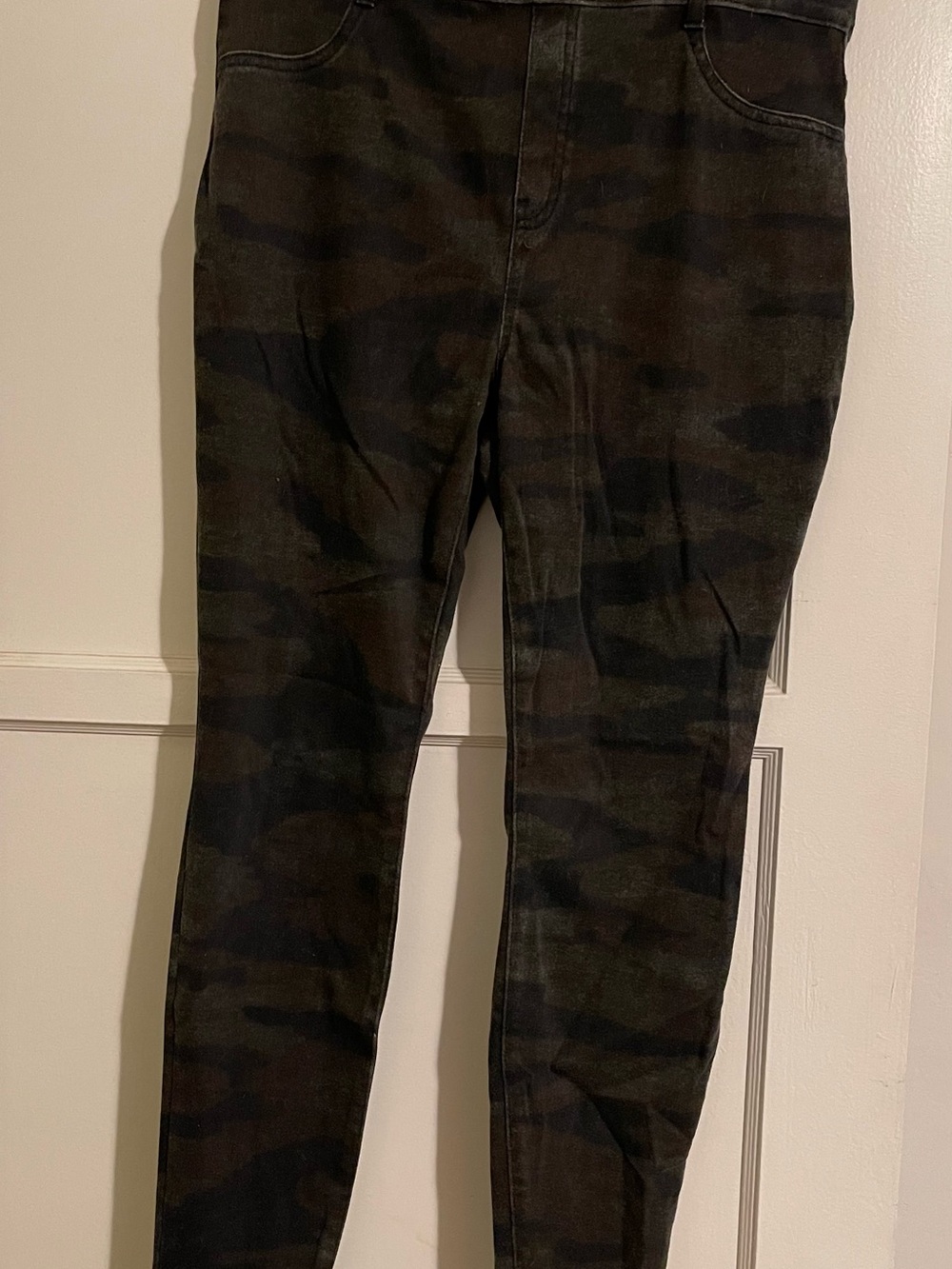 Time and Tru Womens Green Camo High Rise Stretch Knit Jeggings Size XL
